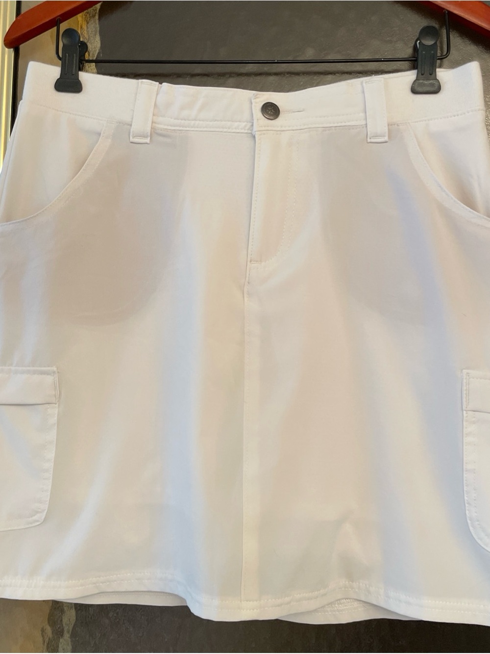 Lee Relaxed Fit 1889 Womens Size 8/Medium White Stretch Cargo Skorts W/Pockets